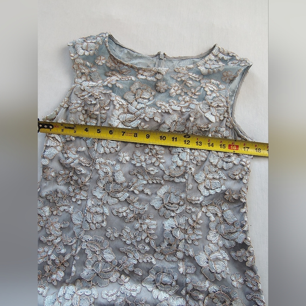 Alex Evenings Lace Maxi Dress in Blue Size 10 - Picture 4 of 9